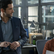 Lucifer (Tom Ellis) drinkin’ on the job again, to the non-surprise of LAPD detective Chloe Decker (Lauren German).